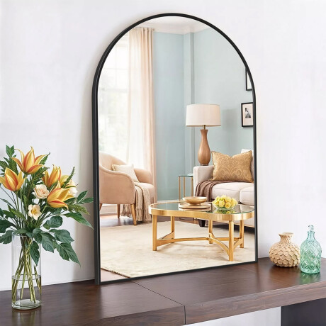 Espejo arco de pared Negro