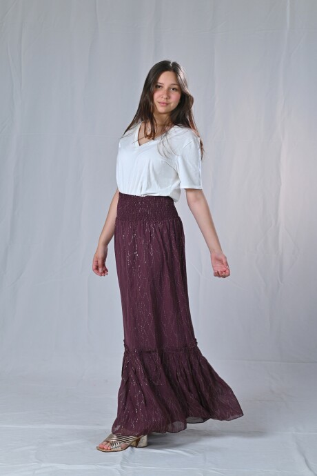 Falda Julieta Bordeaux