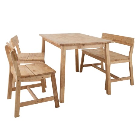 JUEGO DE COMEDOR MADERA NATURAL-BEIGE MONTANA