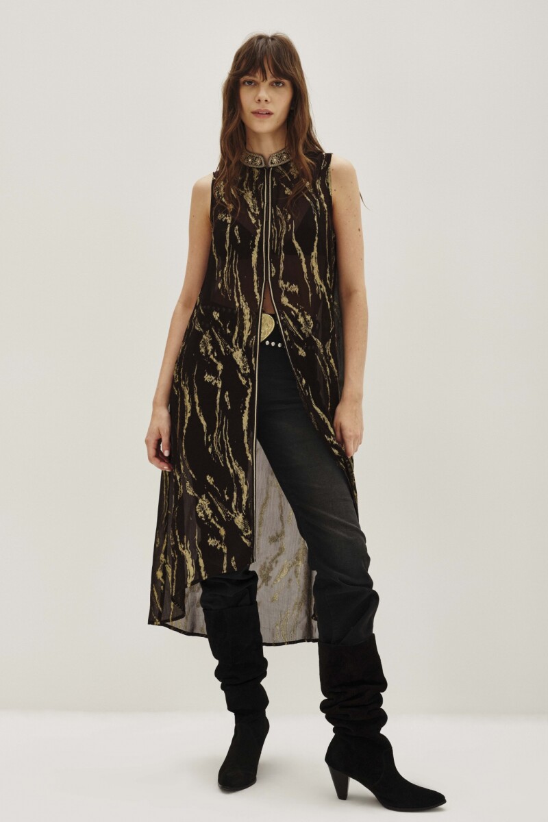 Camisa Kesari Folk Negro