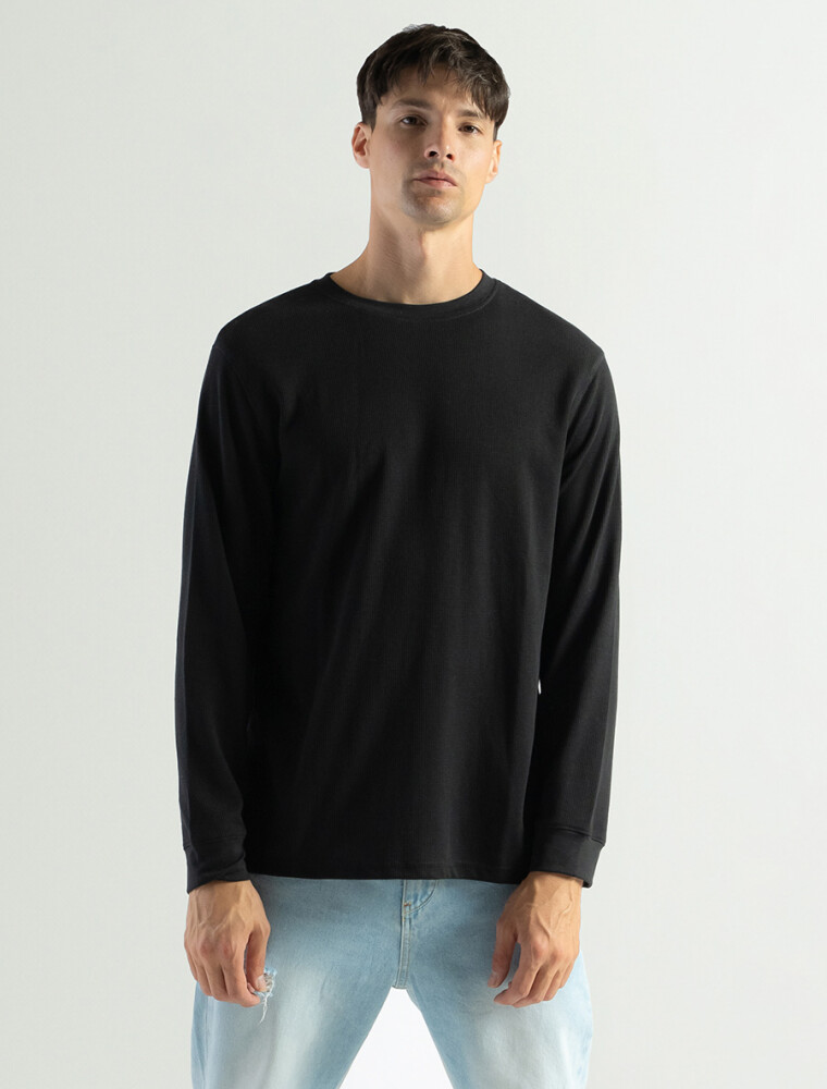 Remera Manga Larga Termal Negro