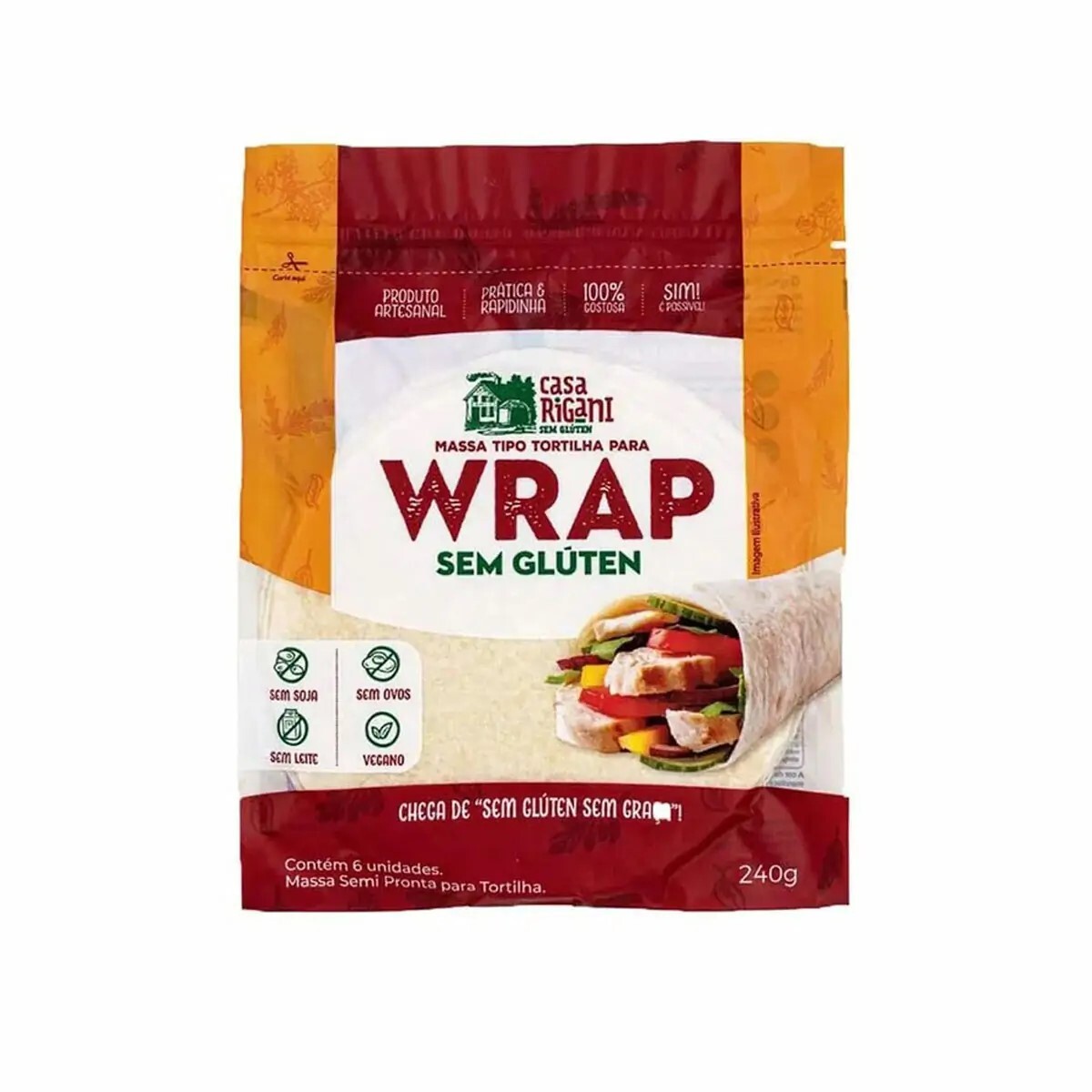 Masa Tipo Tortilla para Wrap Casa Rigani WR001 sin Gluten 