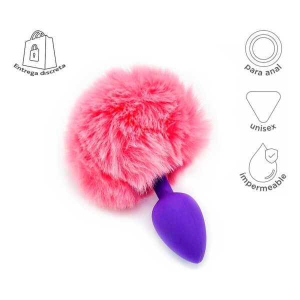 Plug Anal Pompon Conejita Consolador Estimulador Talle L Color Variante Rosa violeta