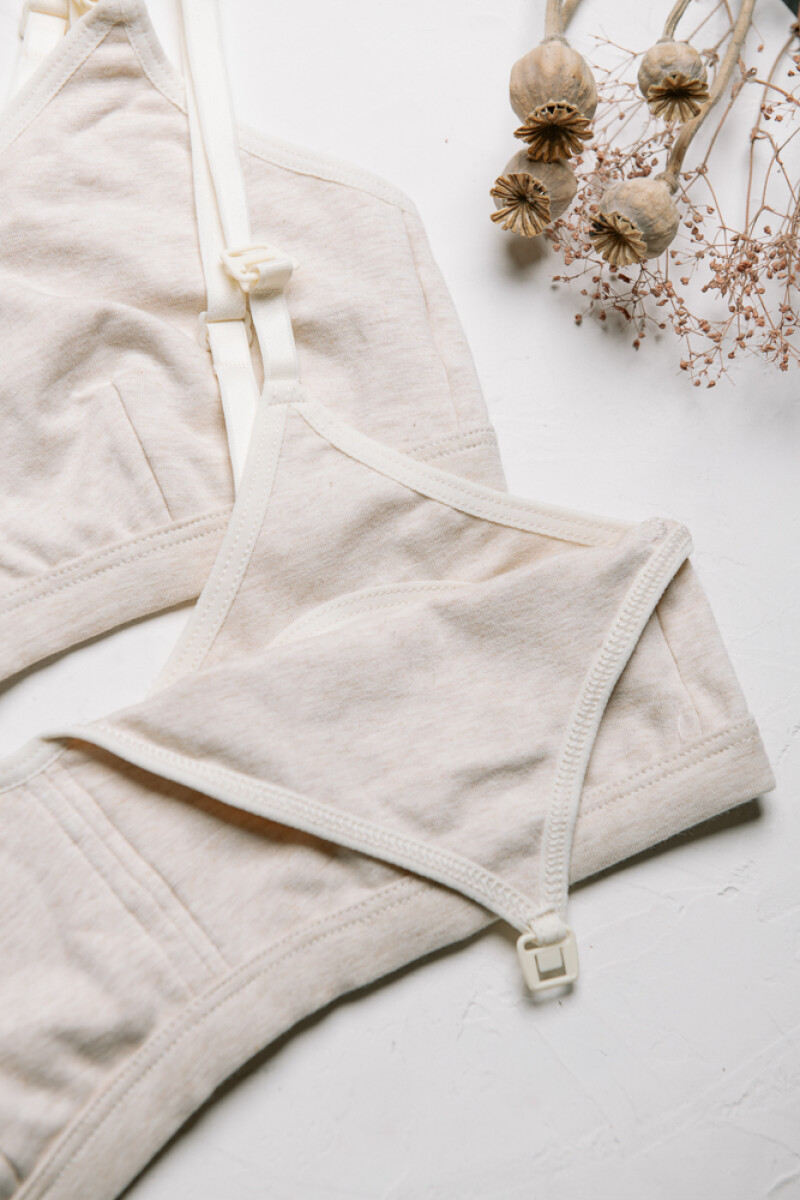 Pack de 2 Soutienes Maternales Rocío [MS2] - Algodón - Beige Melange 