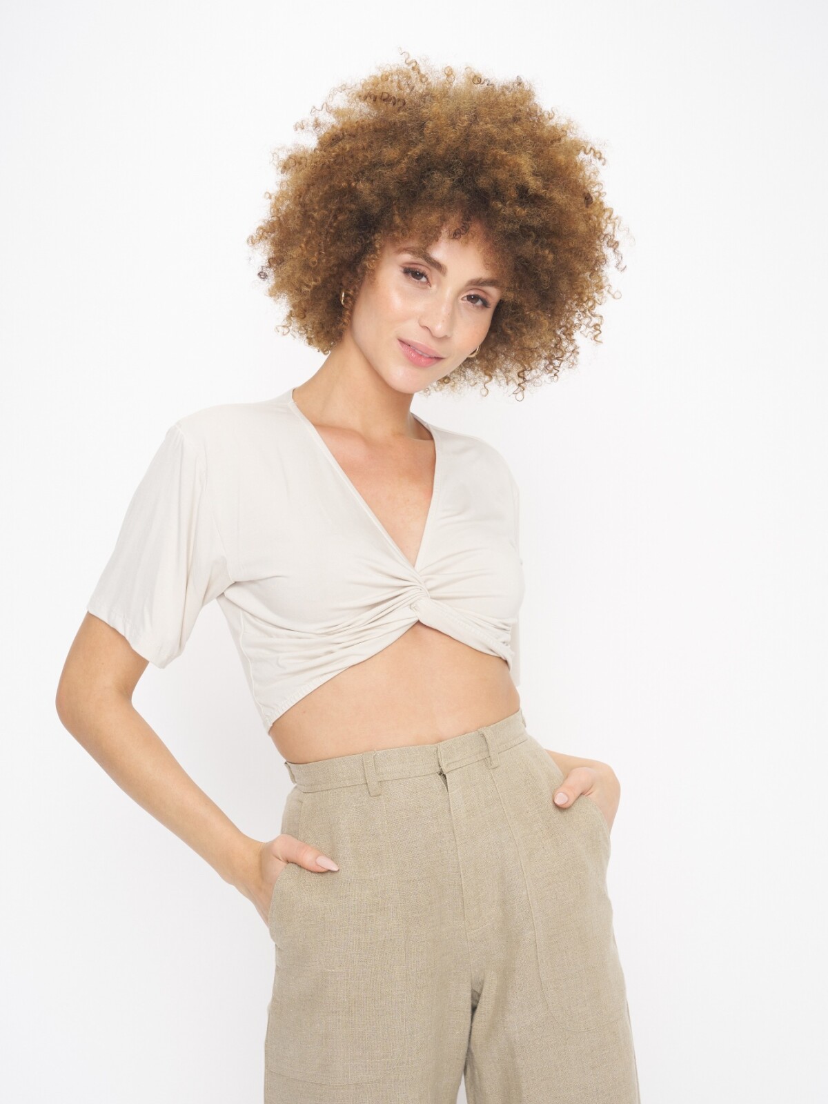 Easy breezy cropped tee BLANCO