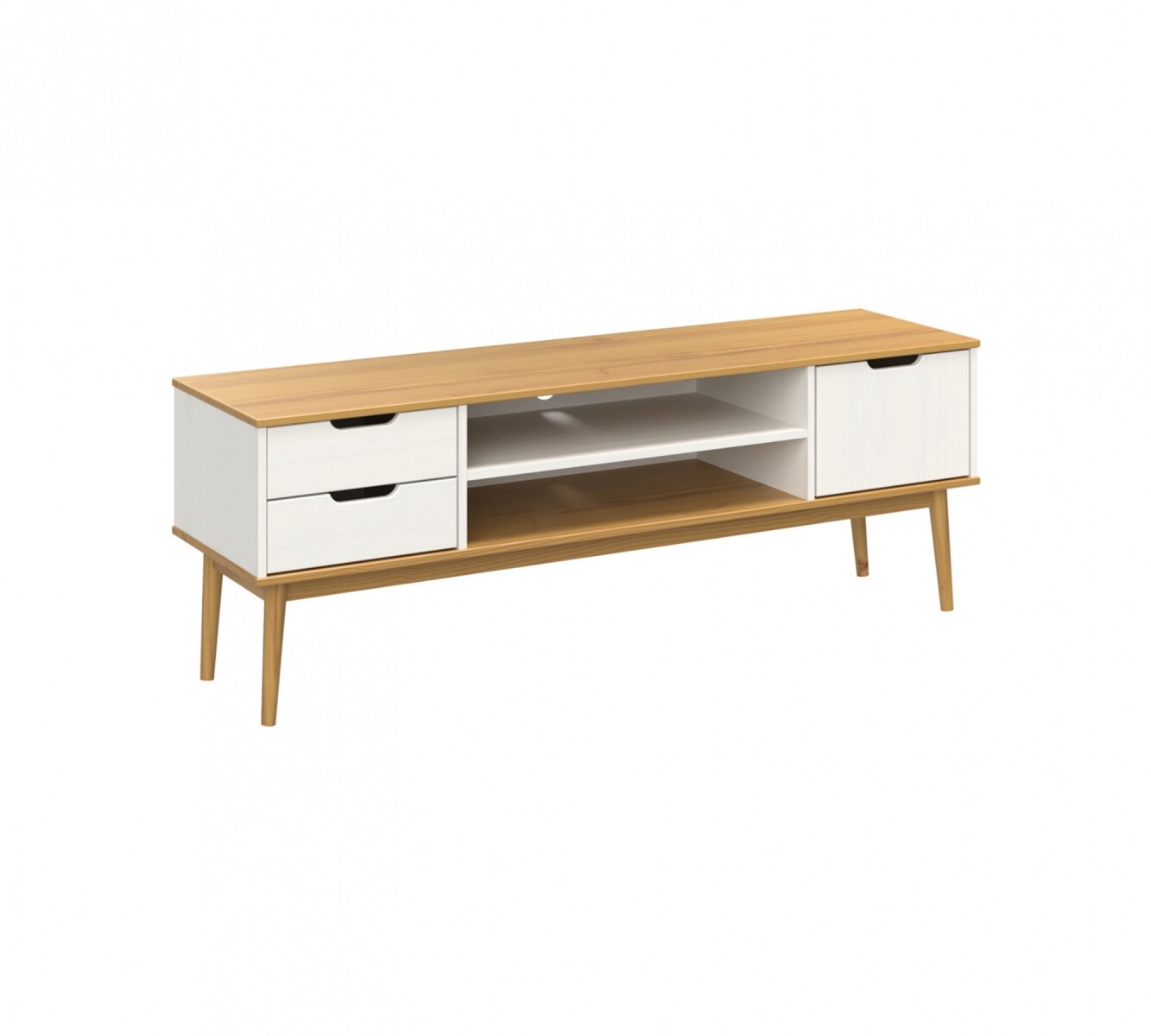 Rack para tv - Linea Nordica - Roble/Blanco 