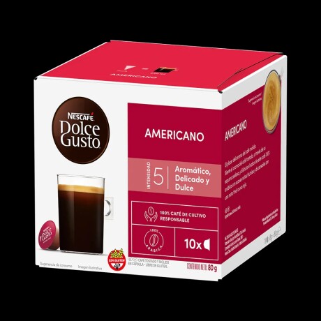 CAPSULAS DOLCE GUSTO NESCAFE AMERICANO AROMATICO DELICADO Y DULCE X 10 001