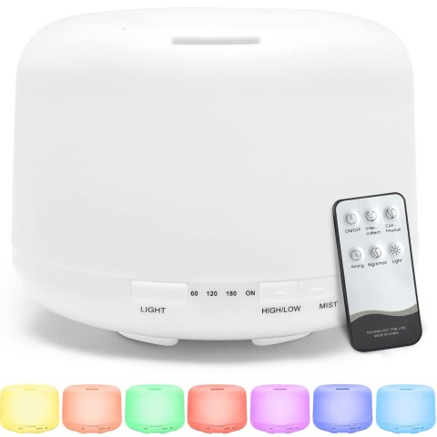Aromatizador Difusor Humidificador Perfume Luces Led 500 Ml® Variante Color Blanco