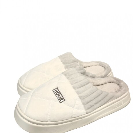 Pantufla de Felpa Super Abrigadas Antideslizante Unisex Crema