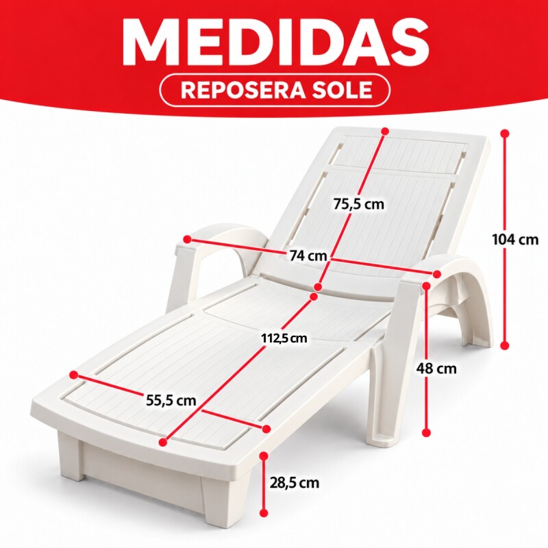 Reposera para piscina con posiciones BLANCO
