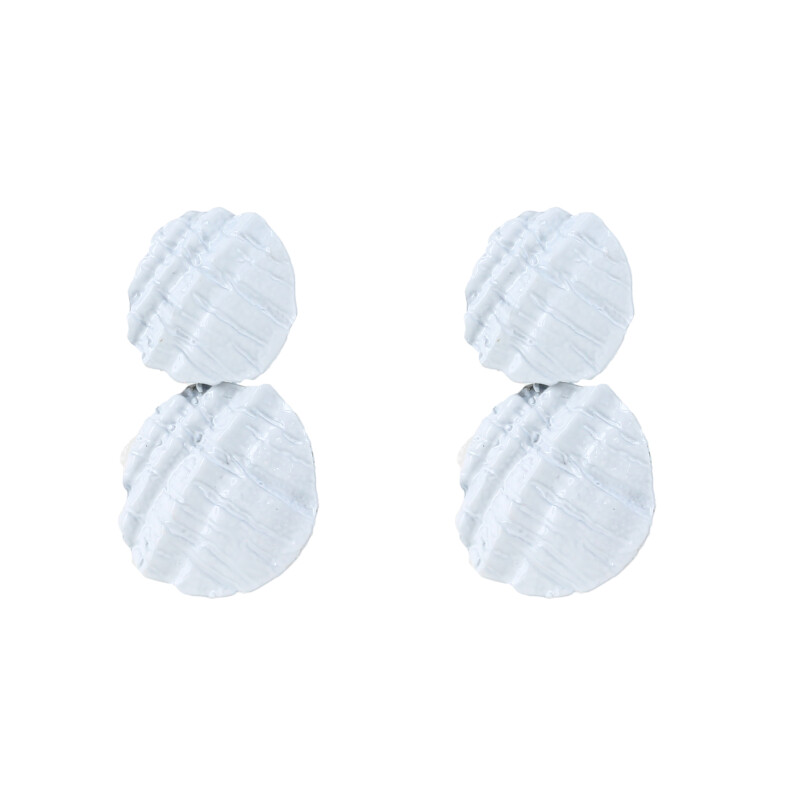 Caravana de Mujer Miss Carol Caravana colgante texturada Blanco