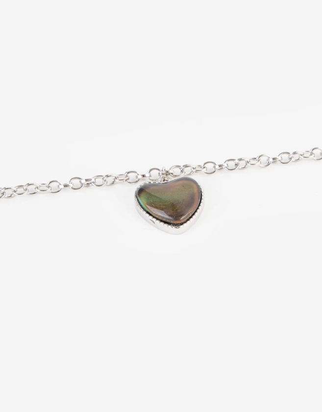 Cadena Corta con Dije Mood Collar Con Dije De Piedra - Plateado