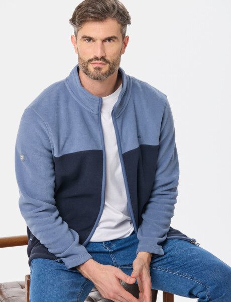 CAMPERA POLAR BICOLOR Azul
