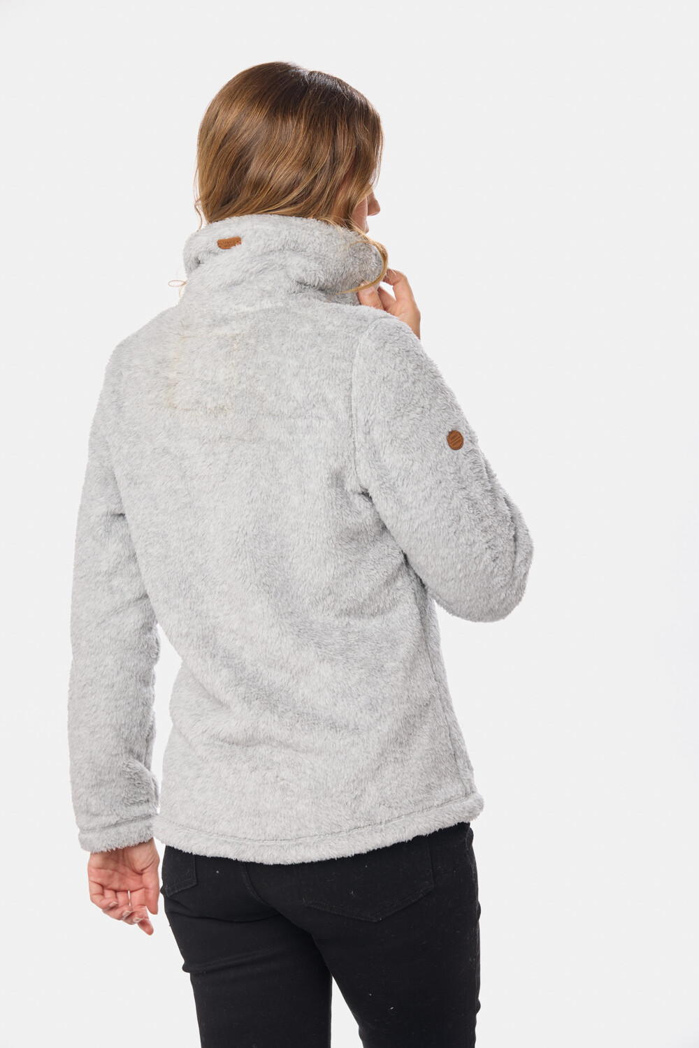 CAMPERA TEJIDA DE SHERPA Gris