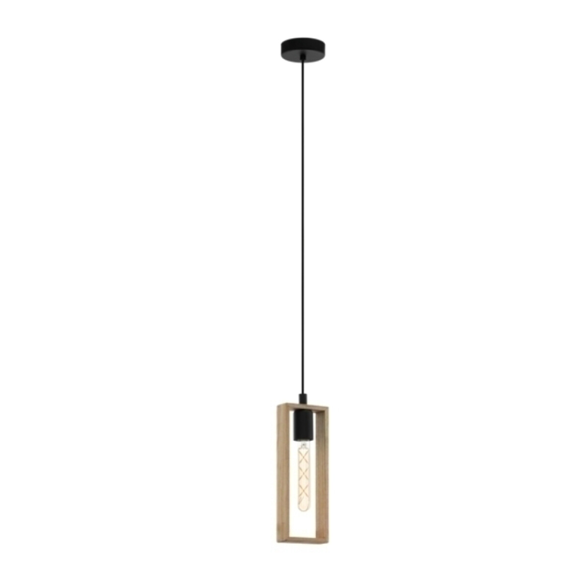Colgante vintage en madera prisma 1XE27 LITTLETON - EG2081 