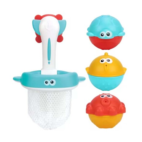 Juego de Pesca Red y Animales Marinos Agua Baño Bebé Huanger Multicolor