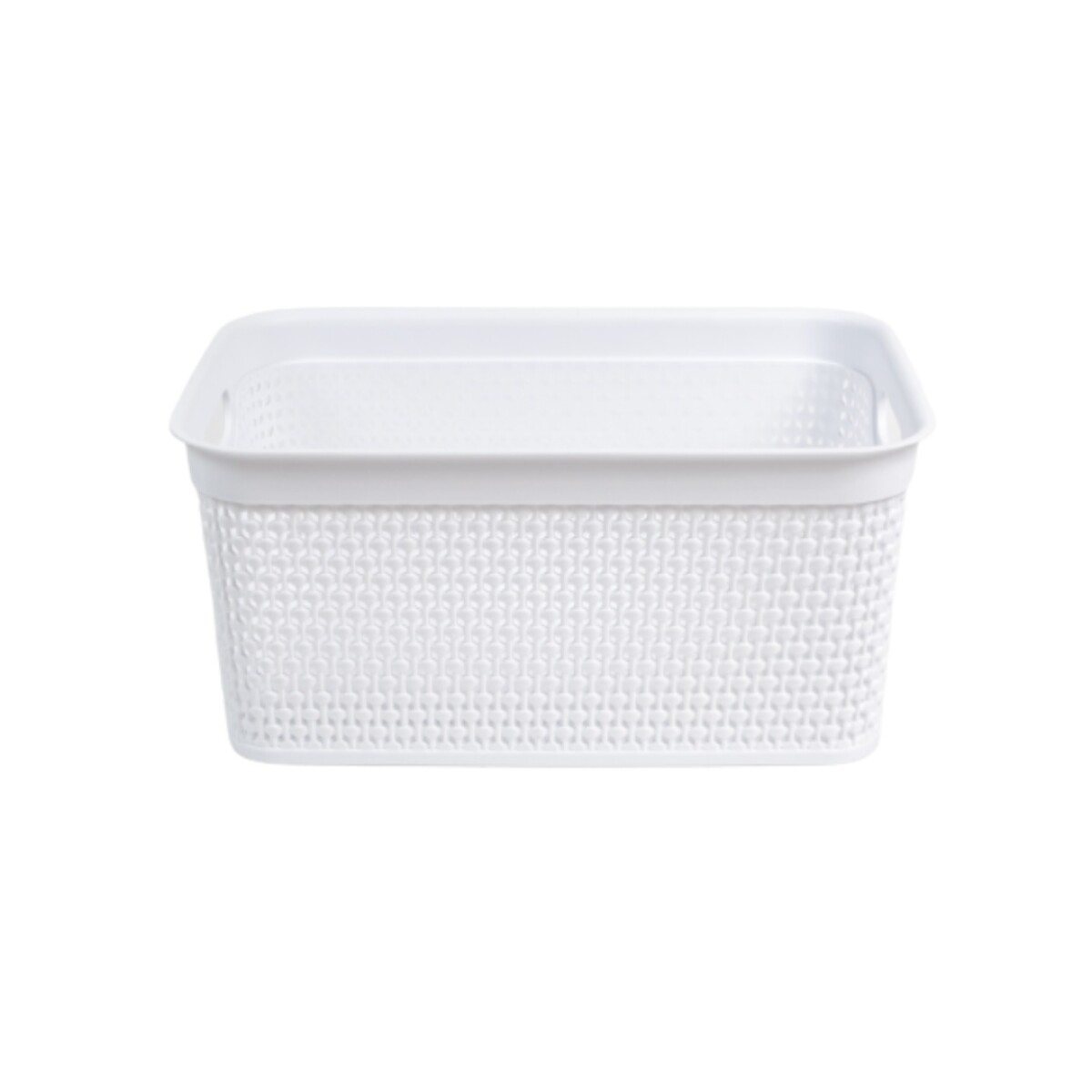 CAJA ORGANIZADORA SIMIL RATAN SIN TAPA 7,5 LTS - BLANCO 