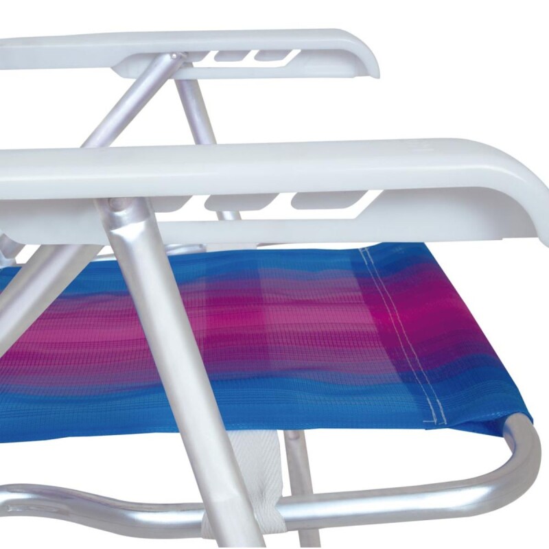 Set x2 Silla reclinable 4 posiciones aluminio ROSA