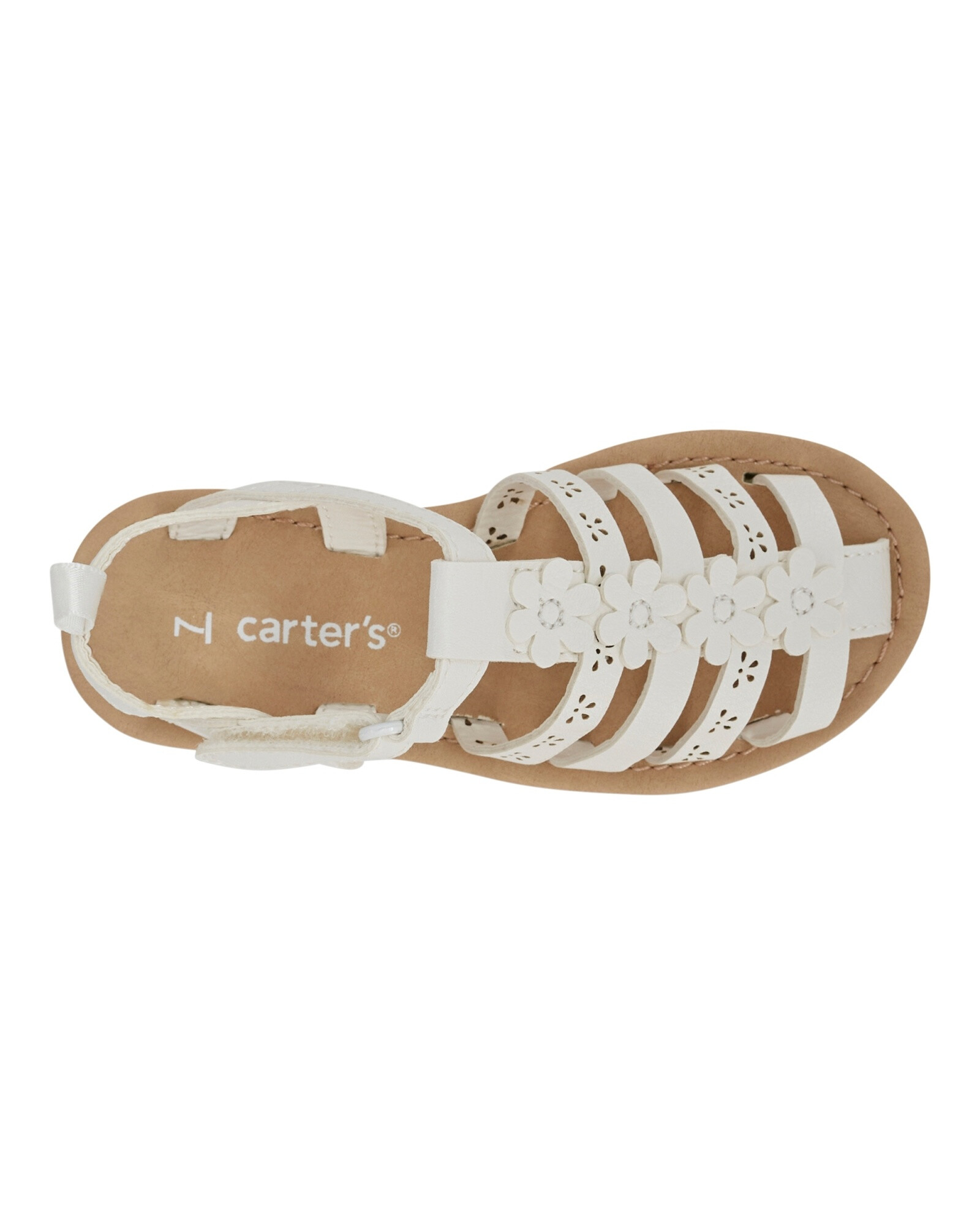 Sandalias pescadora, con velcro y flores Sandalias pescadora, con velcro y flores