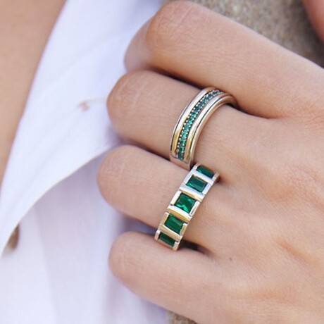 Anillo Murat Green - Plata y Oro Anillo Murat Green - Plata y Oro