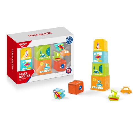 Set Educativo De Bloques Huanger He0225 Con Cubos Y Figuras MULTICOLOR