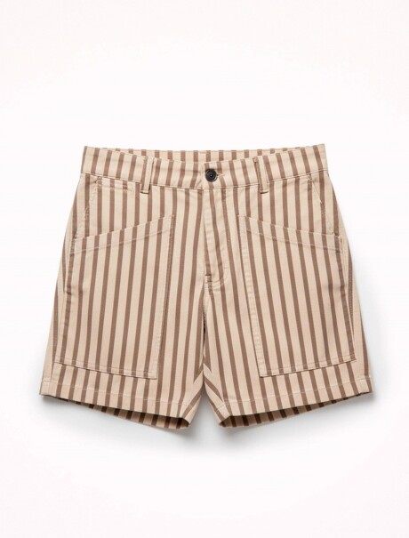 SHORT DE SARGA A RAYAS MULTICOLOR