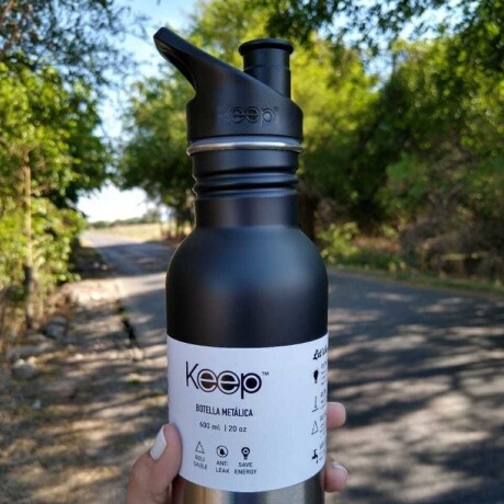Botella Metálica Térmica Acero Inoxidable 600 ml NEGRO