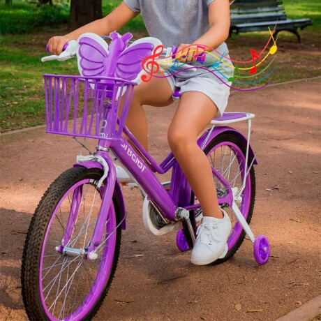 Bicicleta infantil Butterfly con música y luces Rodado 16 Violeta