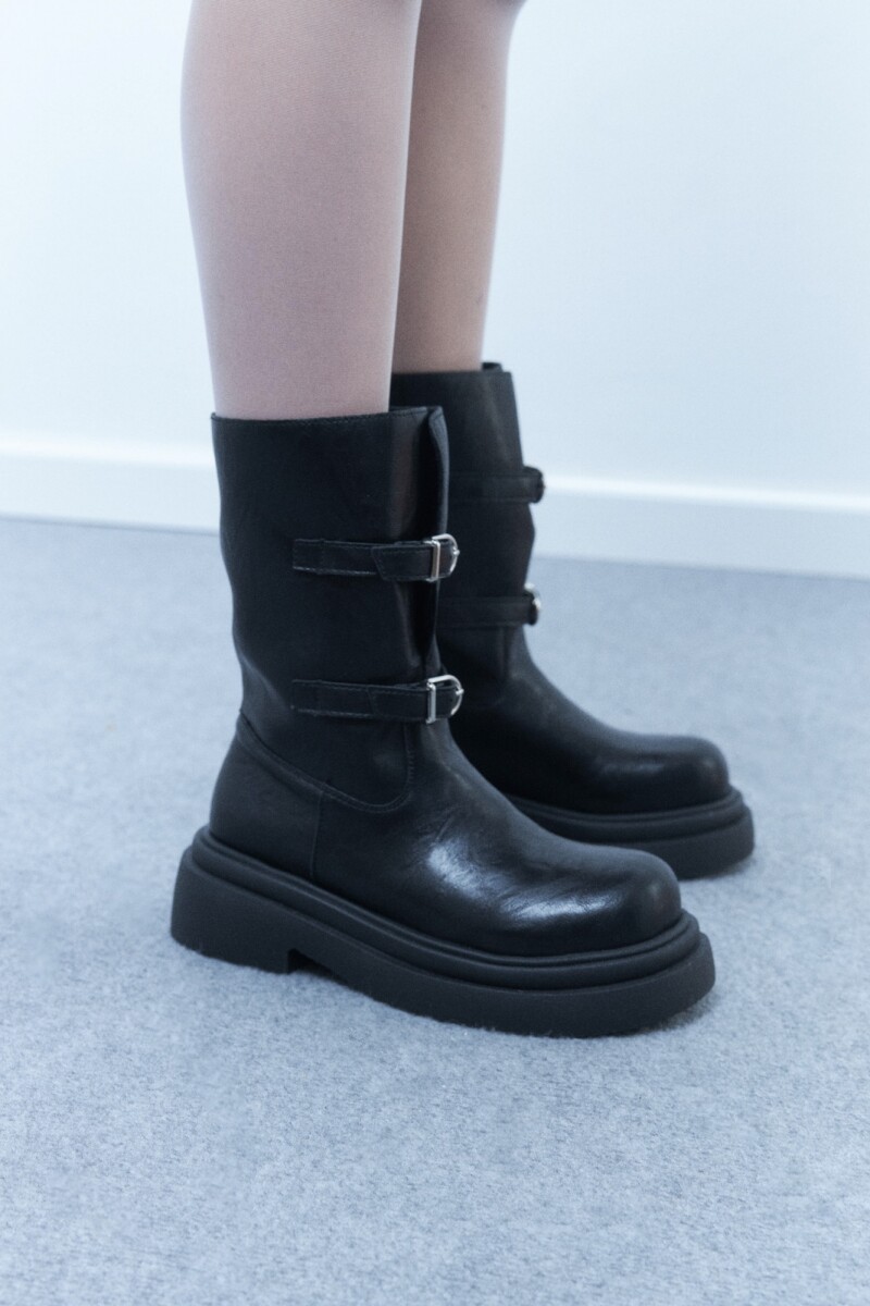 Botas doble hebilla - negro 