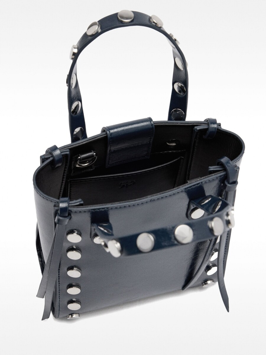 Bolso Tote Con Tachuelas azul-marino