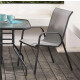 Silla de exterior Textilina Sling de acero gris Silla de exterior Textilina Sling de acero gris