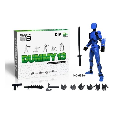 Figura Articulada Dummy 13 con Accesorios AZUL