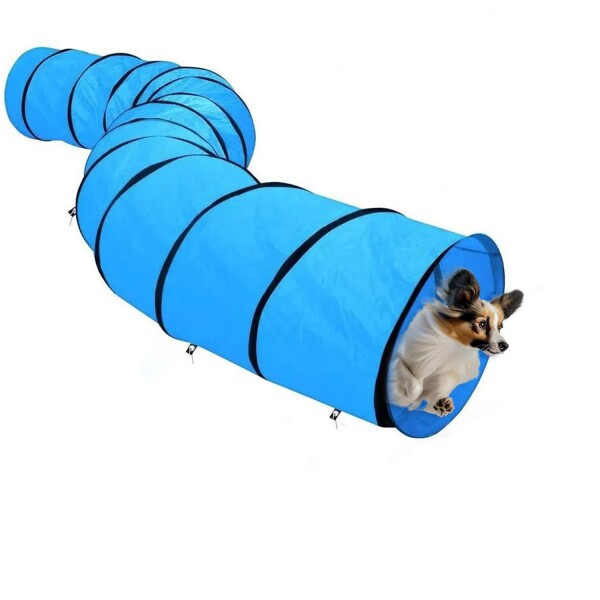 Tunel Gigante Perro Gato Mascota Redondo Tubo Interactivo Variante Color Celeste