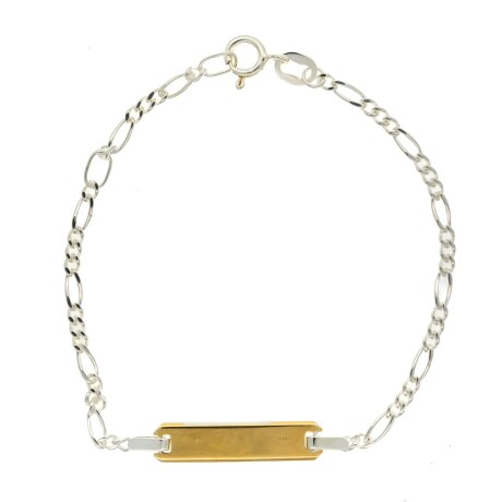 Pulsera de identidad de plata y double en oro 18 ktes. Pulsera de identidad de plata y double en oro 18 ktes.
