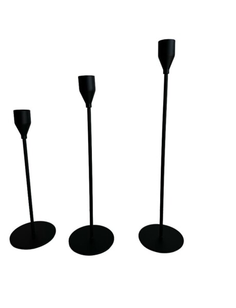 SET 3 CANDELABRO 8x23/28/33CM CON PUNTA NEGRA SET 3 CANDELABRO 8x23/28/33CM CON PUNTA NEGRA