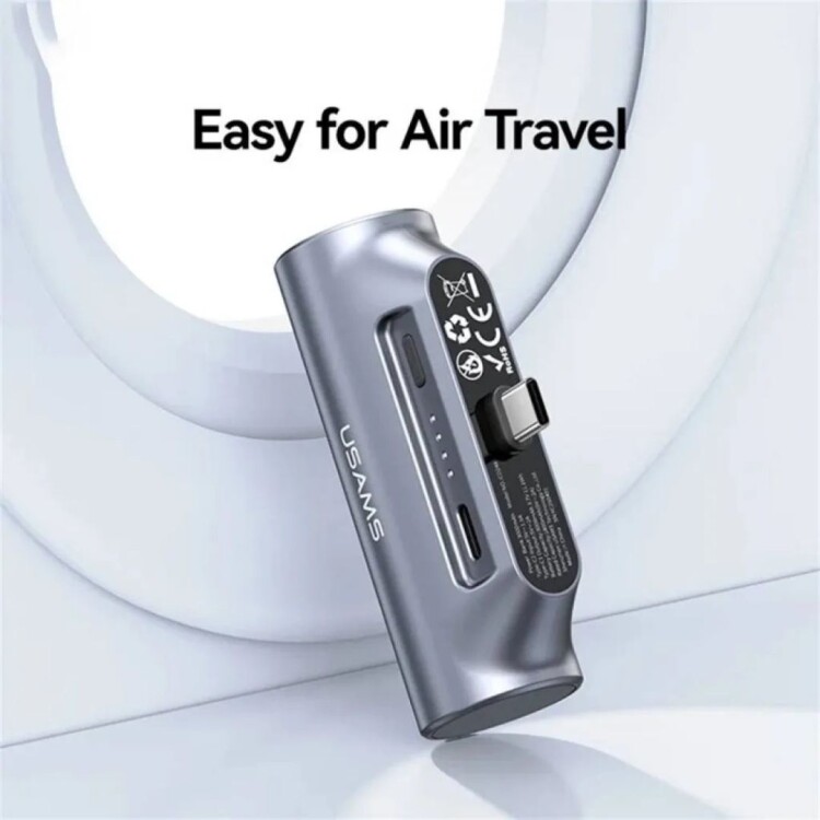 Mini Power Bank 3000mAh Tipo C PD20w Usams Gris Mini Power Bank 3000mAh Tipo C PD20w Usams Gris