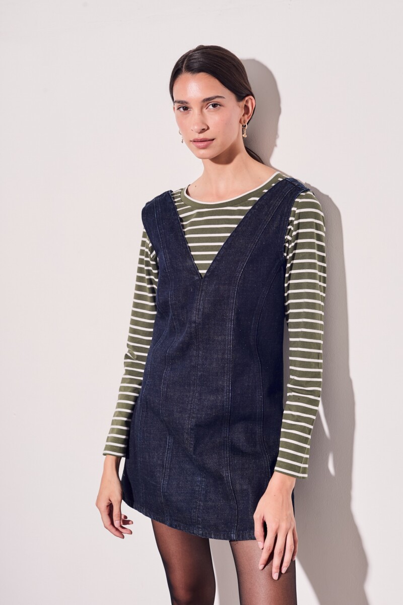 Remera Rayada - Oliva 
