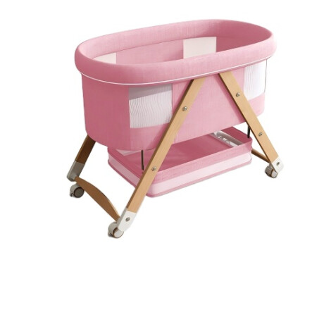 Cuna Moisés Plegable Regulable Para Bebe Rosa