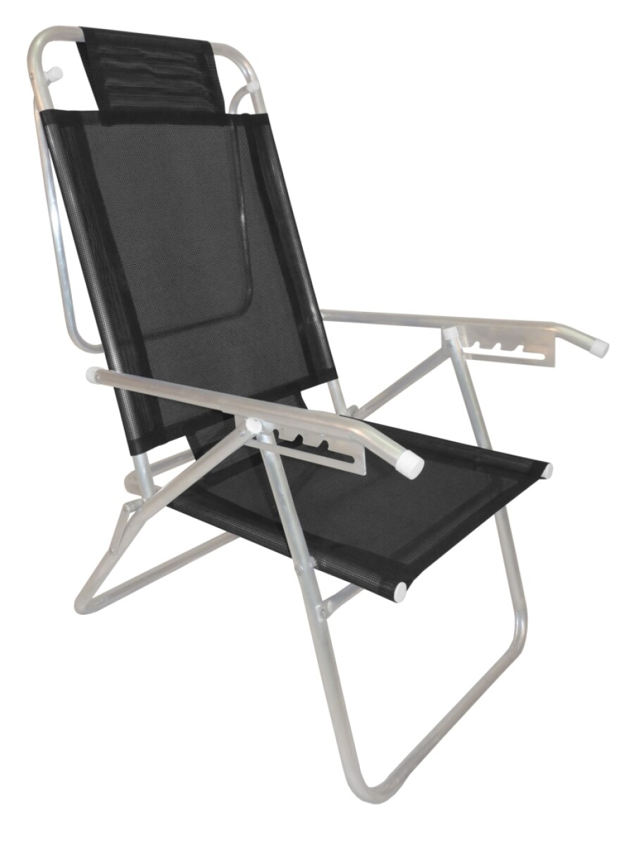 Reposera Alta en Aluminio Infinita Up c/Posiciones - NEGRO 