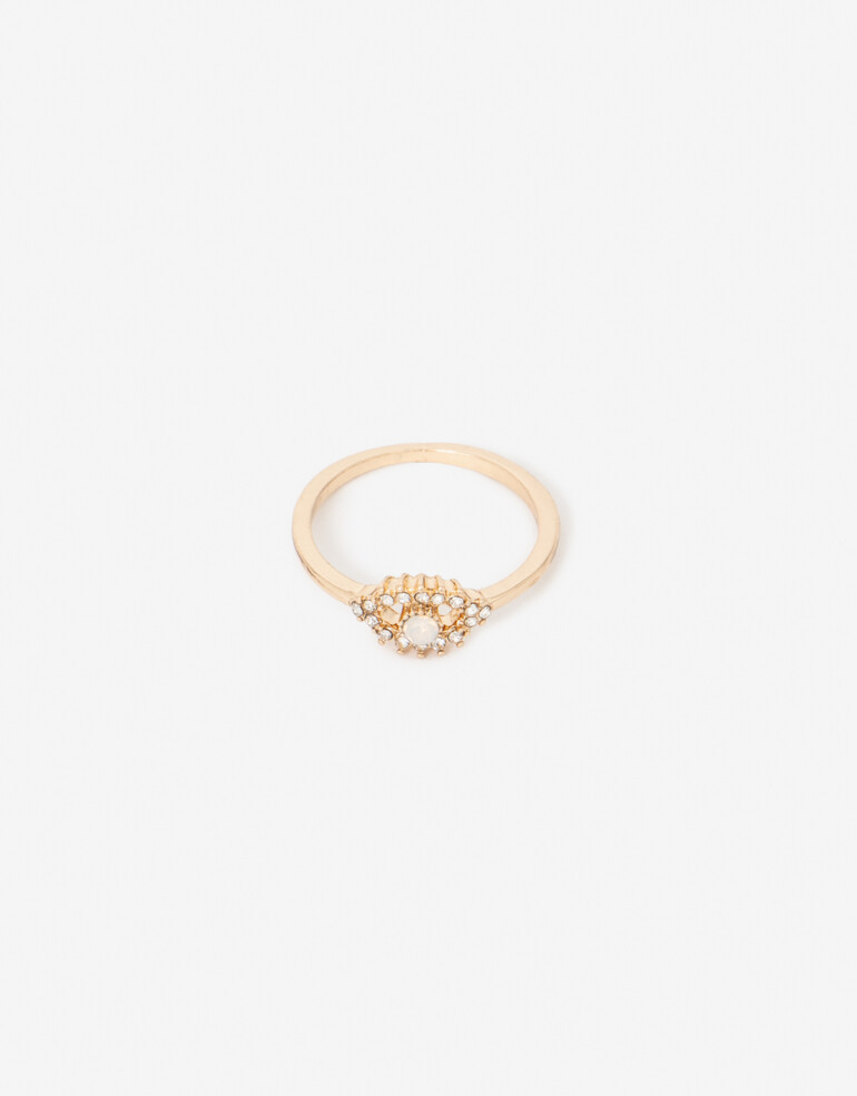 Anillos Chicos Lucky charm Anillo Chico Ojito Strass - Dorado
