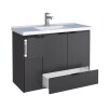 Mueble de baño suspendido Orquidea negro 80 cm con bacha de resina Mueble De Baño Suspendido Orquidea Negro 80 Cm Con Bacha De Resina