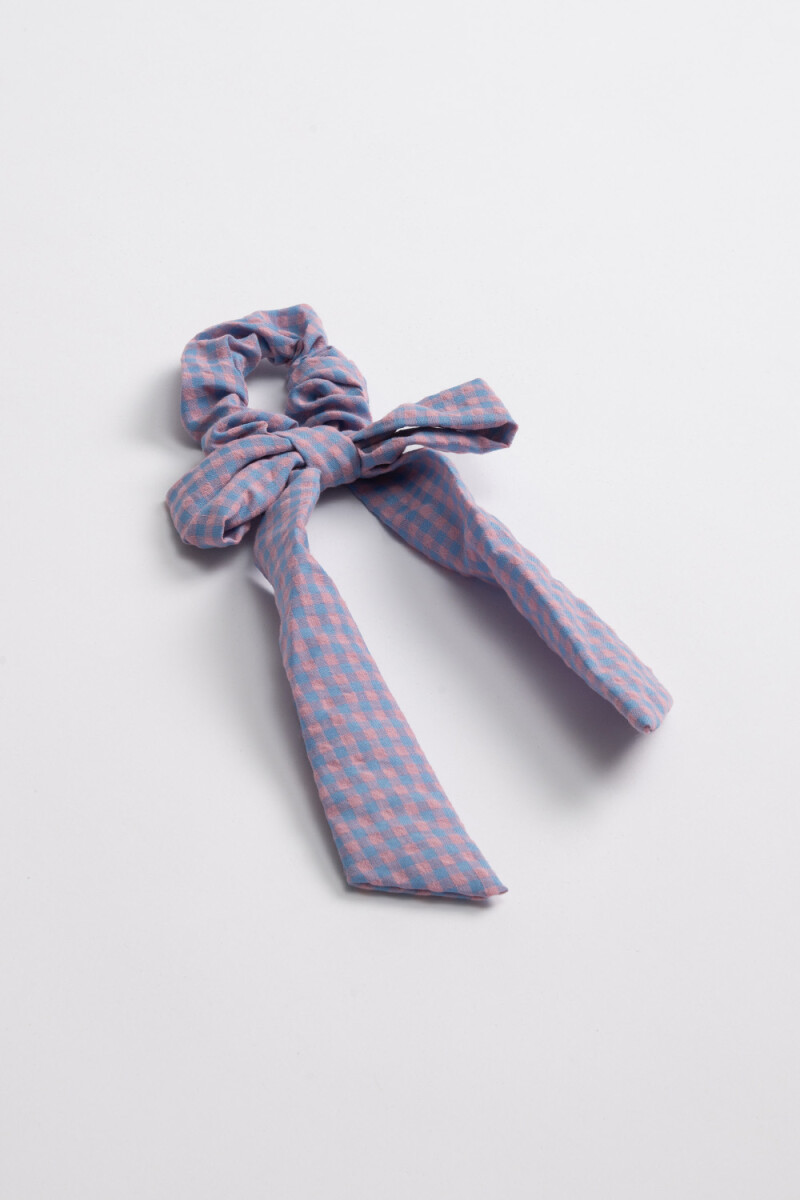 Scrunchie de tela con moña Rosa Y Lila