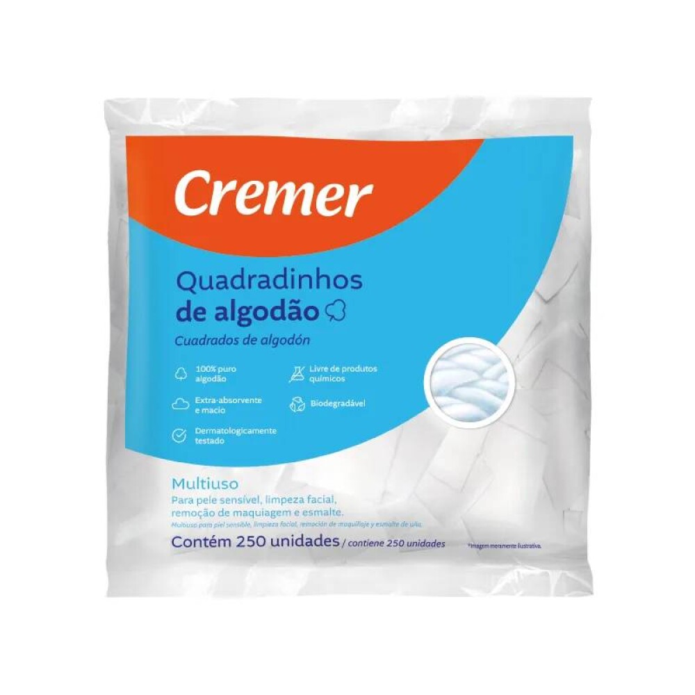 CREMER ALGODON MINI CUADRADOS X 250 única