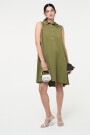 VESTIDO CORTO CON CUELLO Verde