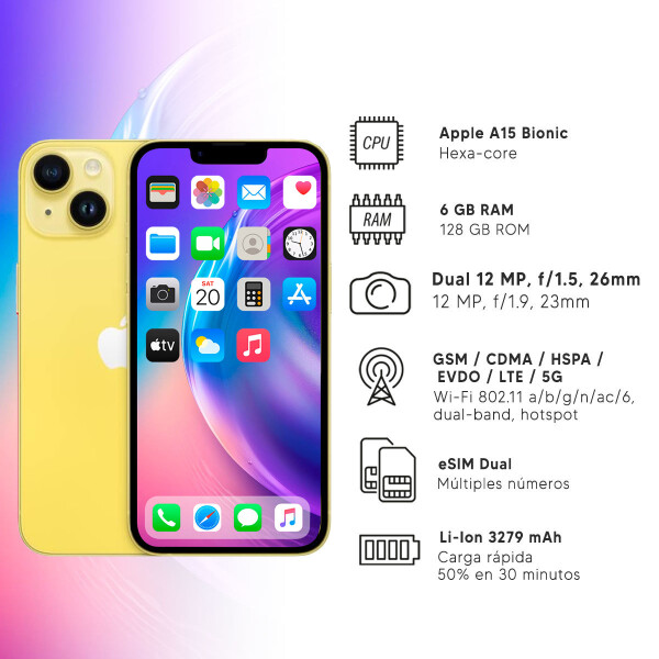Iphone 14 6/128 Gb 5g AMARILLO