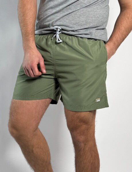 Short de baño liso Salvo Militar