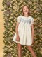 Vestido De Florecitas Con Nido De Abeja Azul