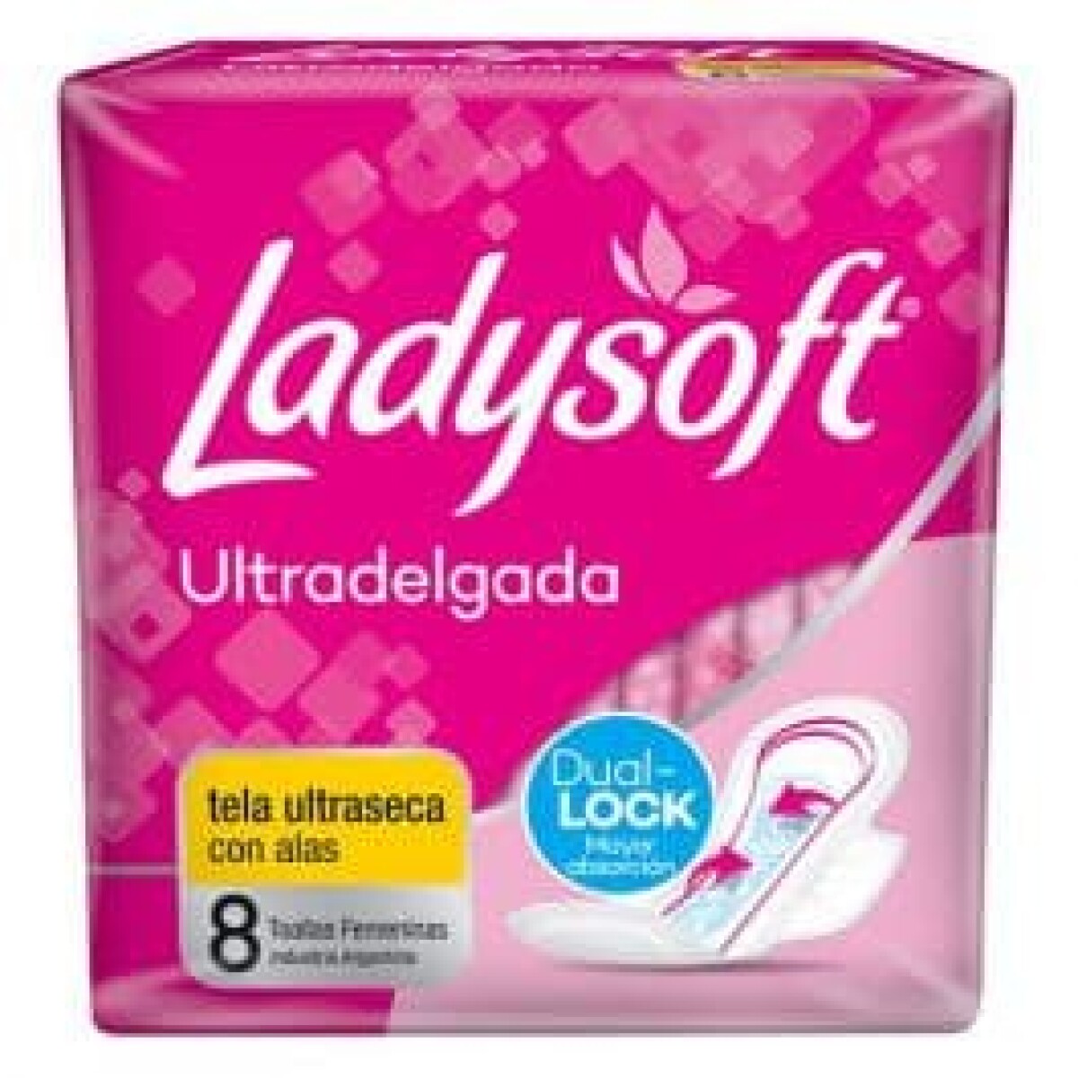 Pack 4X3 Toalla Femenina Ladysoft Ultra Delgada Tela Seca X8 
