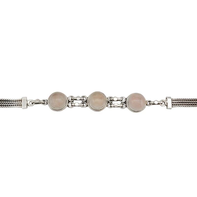 Pulsera Trilogy-Plata 925-Piedra Cuarzo rosa-PU3770 conpiedra