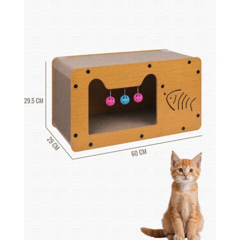 Casita Rascador Pececito c/Pelotas 60*29*29.5 cm Casita Rascador Pececito c/Pelotas 60*29*29.5 cm